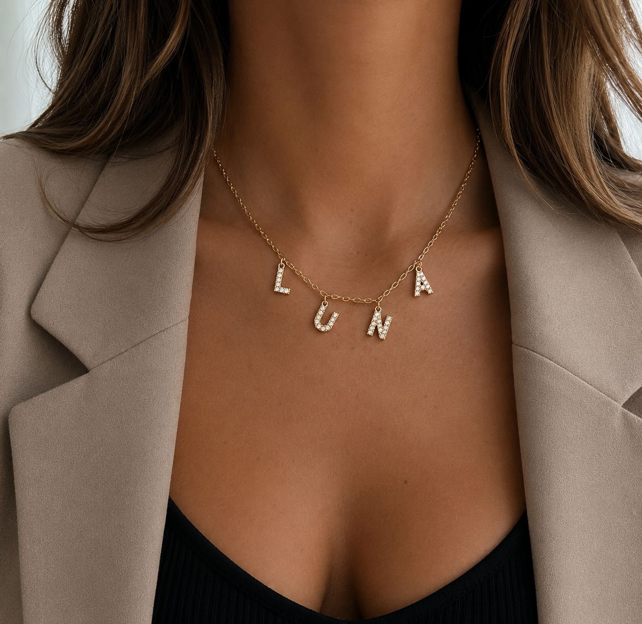 Collier Fantasia chaine fine or - personnalisable