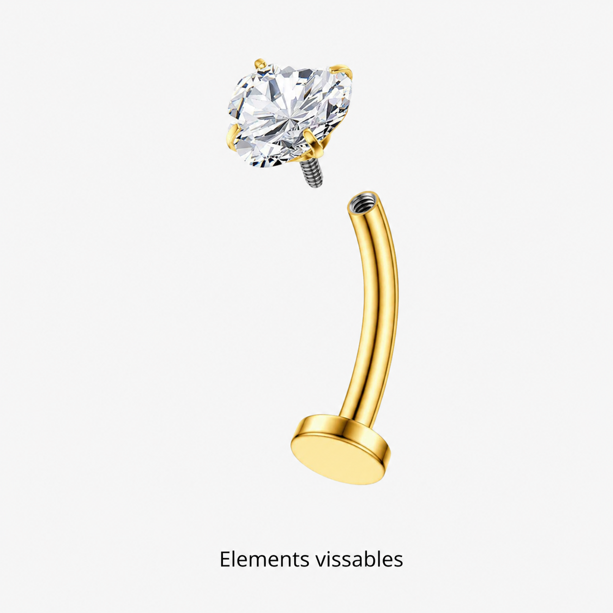 Piercing Nombril Flottant Love Zircon