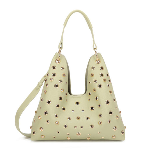 Sac Shopper avec clous - Vert clair