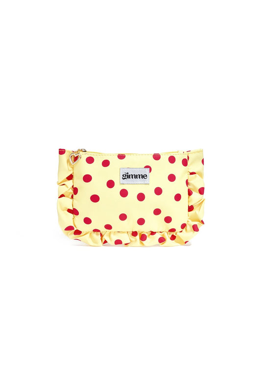 Trousse maquillage POIS JAUNE/ROUGE