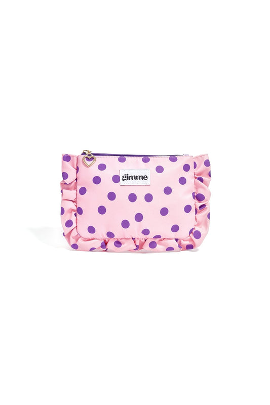 Trousse maquillage POIS ROSE/MAUVE