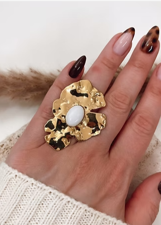 Bague BIG FLOWER WHITE