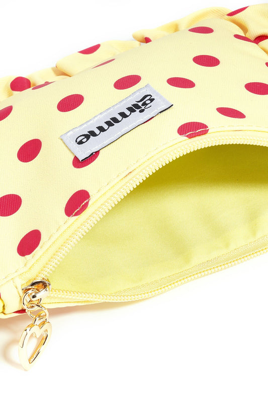 Trousse maquillage POIS JAUNE/ROUGE