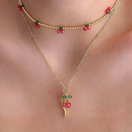 Collier CHERRY RED