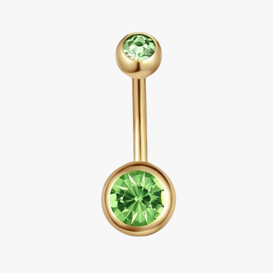 Piercing Nombril Zircon Green