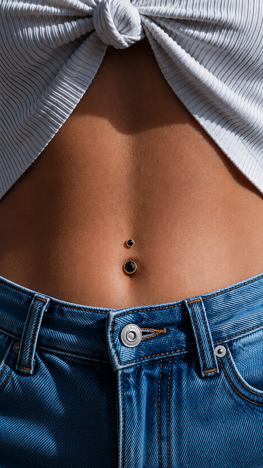 Piercing Nombril Zircon Black