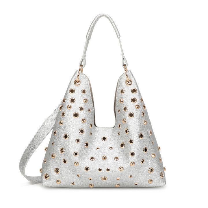 Sac Shopper avec clous - argent