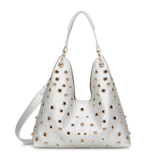 Sac Shopper avec clous - argent
