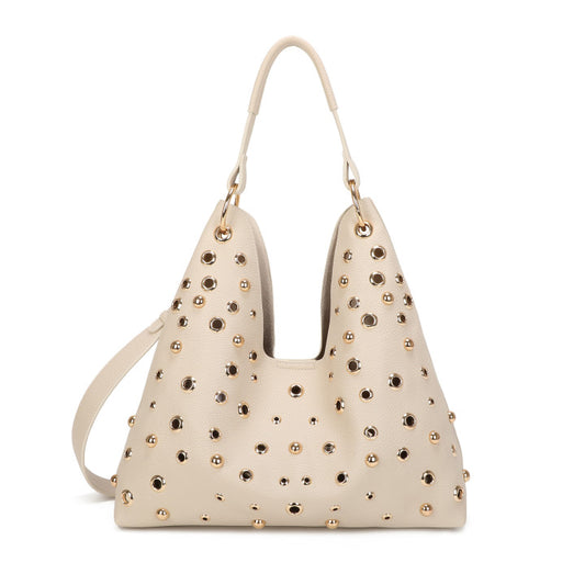 Sac Shopper avec clous - Beige