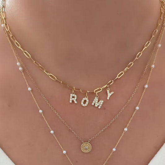 Collier Fantasia or - personnalisable