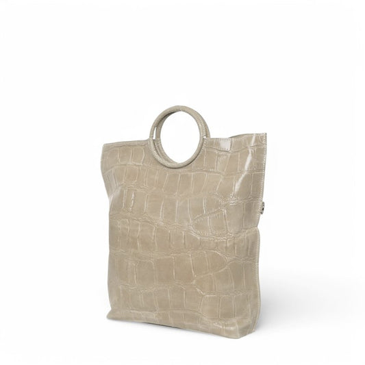 Sac Shopper en cuir - Beige