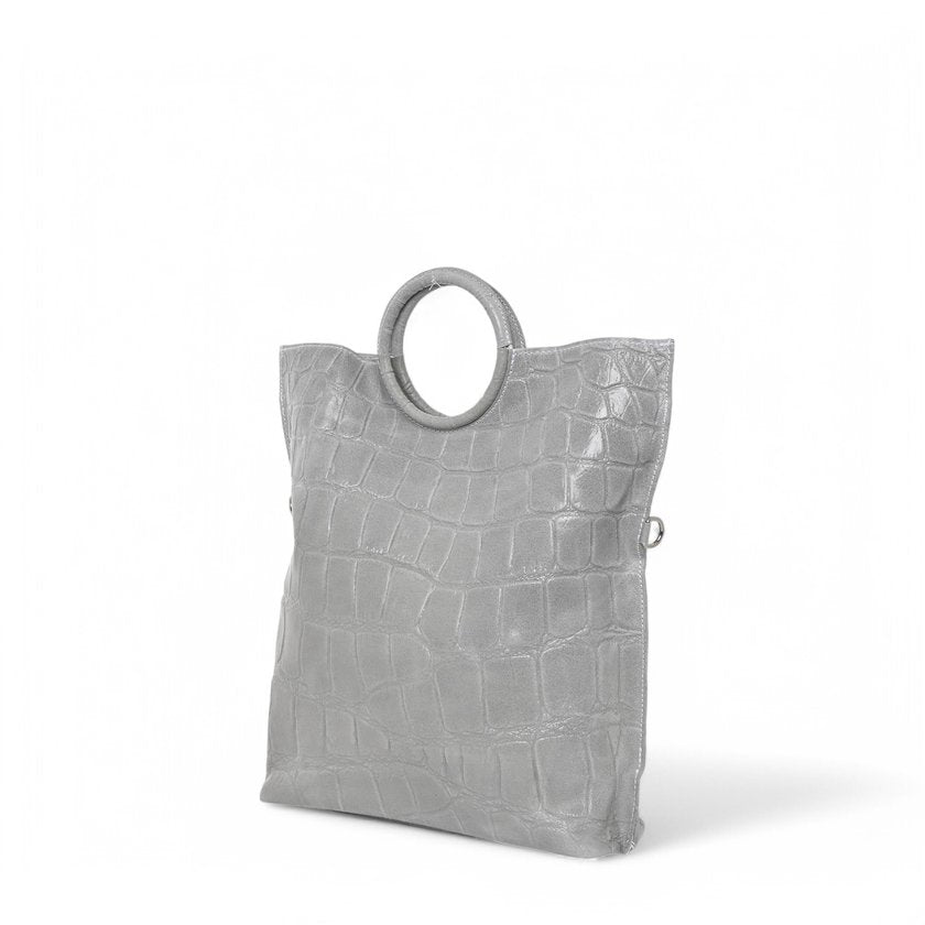 Sac Shopper en cuir - Gris