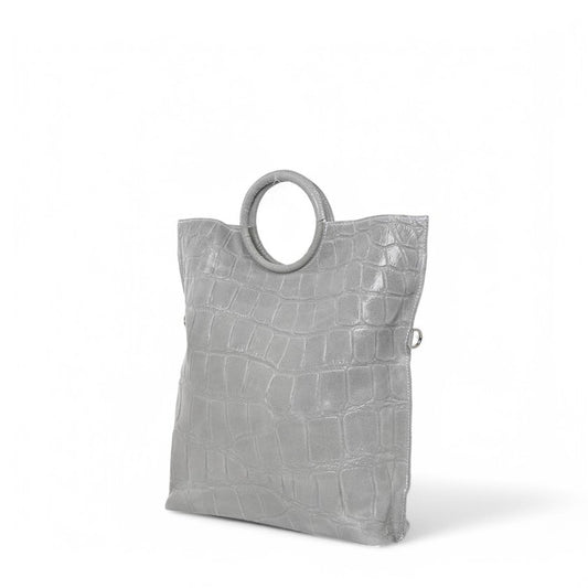 Sac Shopper en cuir - Gris