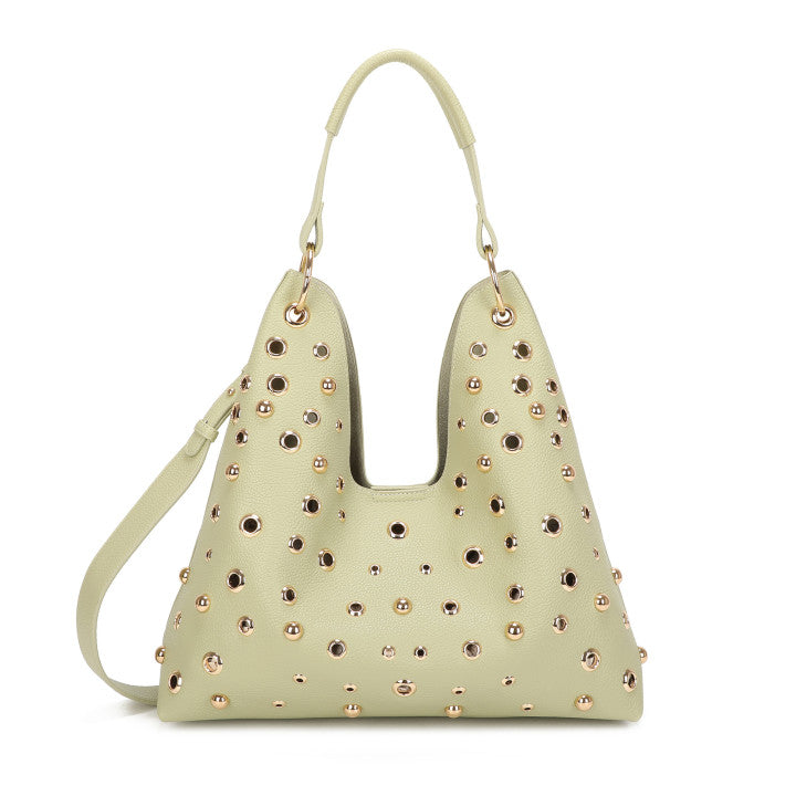 Sac Shopper avec clous - Vert clair